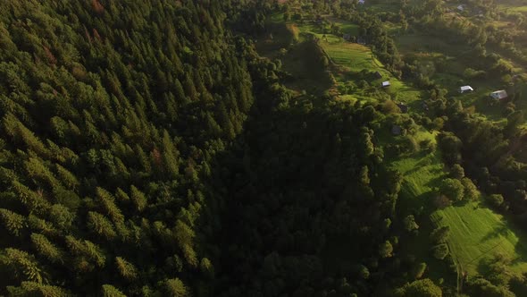 Karpatian Mountaines in . Aerial Drone Video