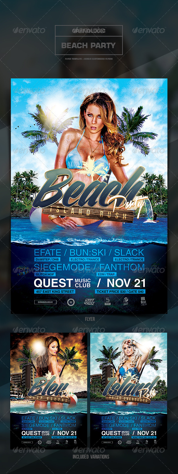 Beach Party Flyer/Poster - Clubs & Parties Events