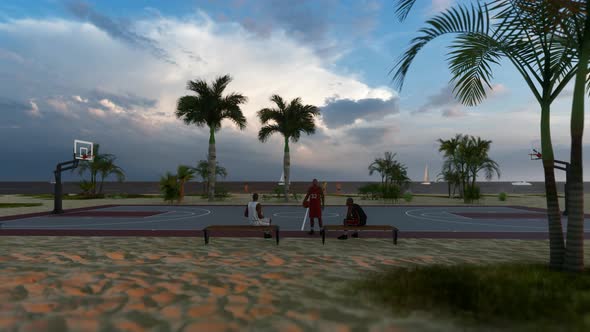 Basketball Court By The Beach
