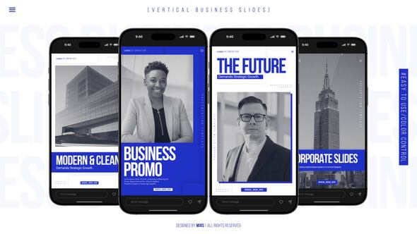 Vertical Business Slides Elements template preview