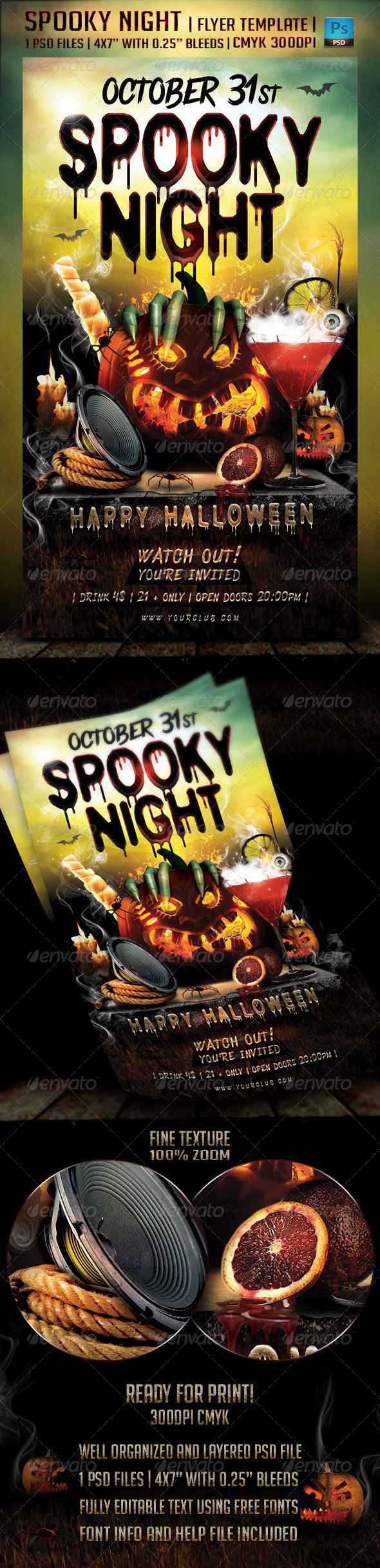 Spooky Night Flyer Template - Holidays Events