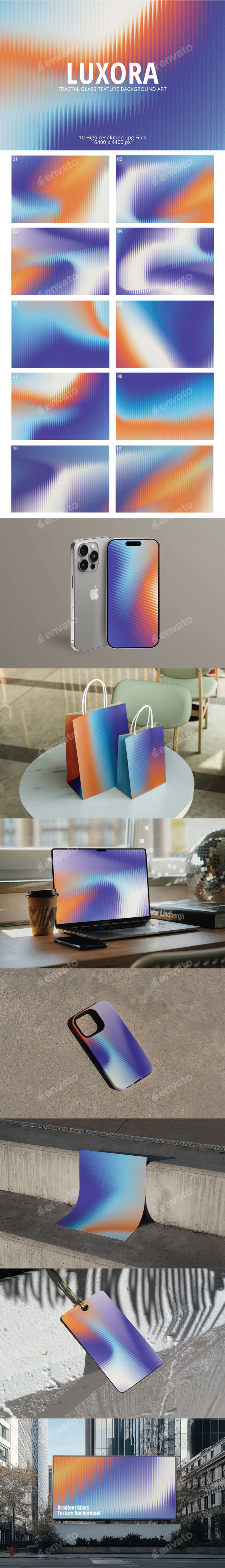 Luxora Fractal Glass Texture Background Art