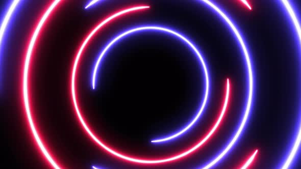 4k Looped Neon Circles