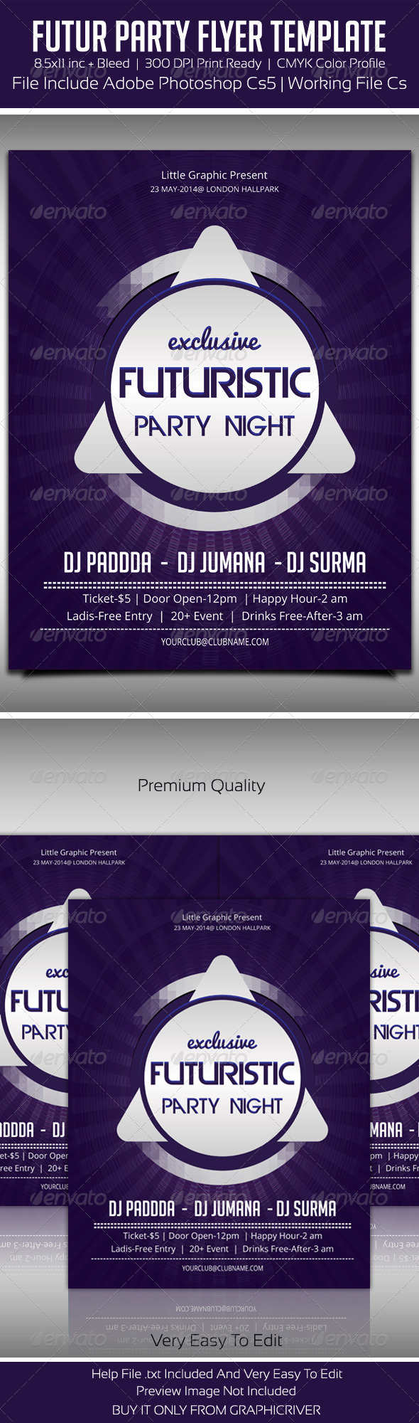 Future Party Flyer 5 - Flyers Print Templates