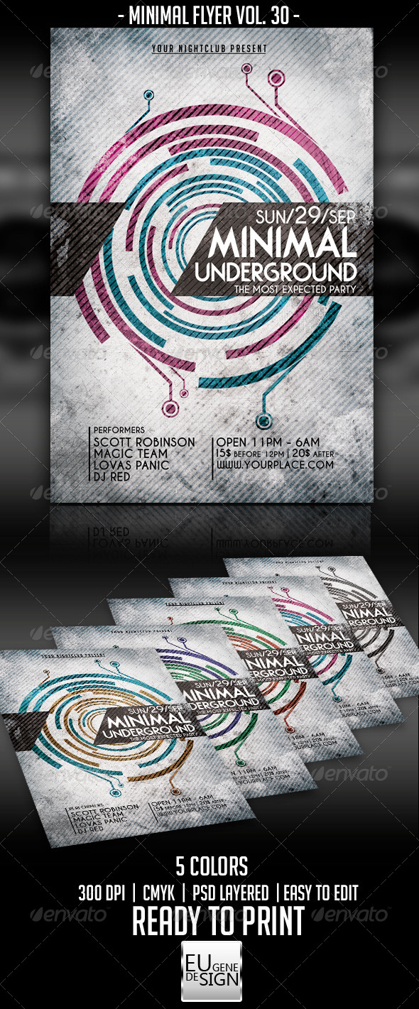 Minimal Flyer Vol. 30 - Clubs & Parties Events