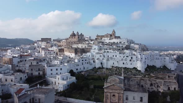 Ostuni  the White City in Italy  a Famous Landmark at the Italian East Coast alt