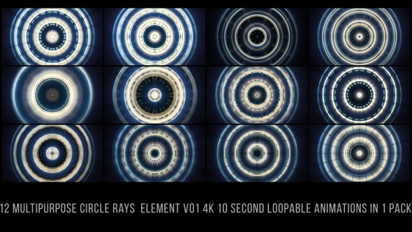 Multipurpose Circle Rays Element Cyan V01