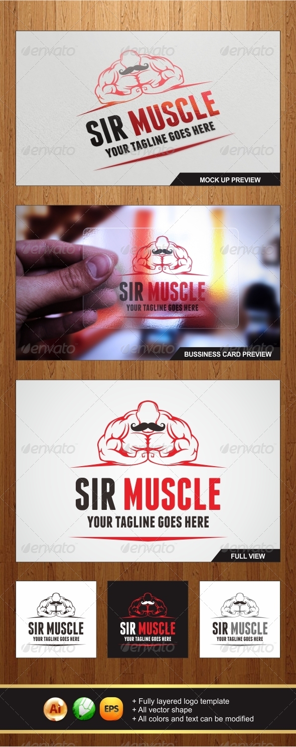 Sir Muscle Logo - Humans Logo Templates