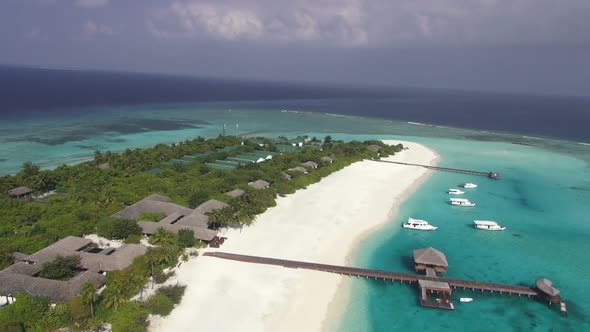 Aerial View Luxury Resort on Beautiful Tropical Island