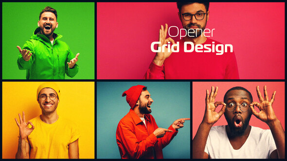 Multiscreen Grid Slides Openers template preview
