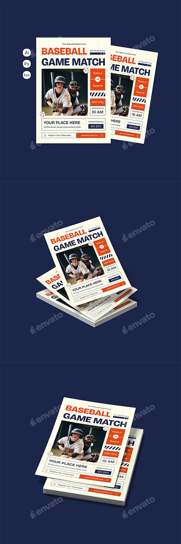 Baseball Game Match Flyer