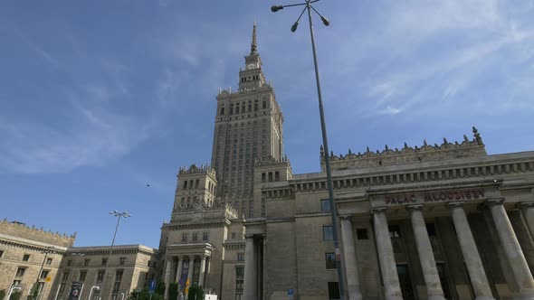 Low angle of the Palace of Culture and Science 