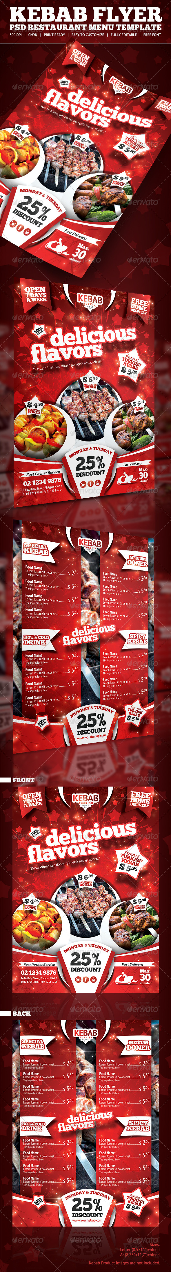 Kebab Menu Flyer Psd Template By Hsynkyc Graphicriver