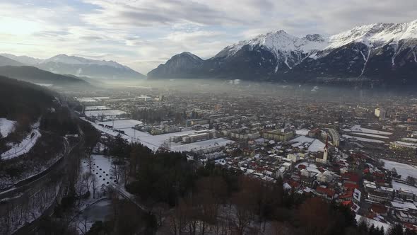 Aerial view of Innsbruck alt