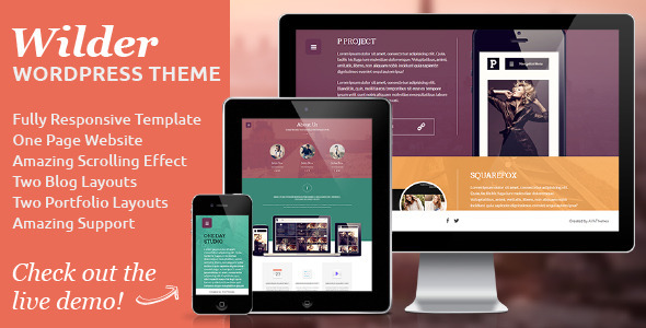 Wilder - Flat One Page Responsive WordPress Theme - Creative WordPress