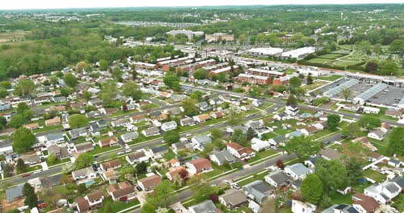Aerial view urban landscape in Bensalem Pennsylvania alt