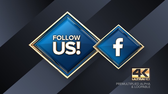 Facebook Follow Us! Rotating Sign 4K Looping Design Element alt