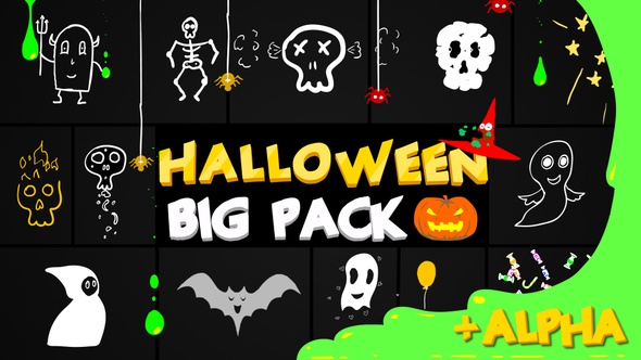 Halloween Party Elements | Motion Graphics Pack
