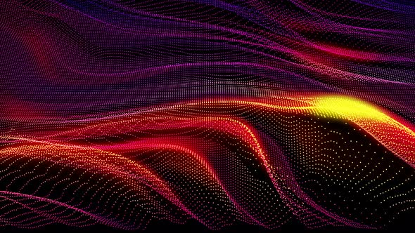 abstract colorful particles flowing wave motion background
