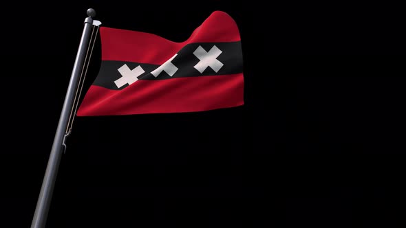 Flag Of Amsterdam City (Neatherlands )With Alpha Channel 4K alt