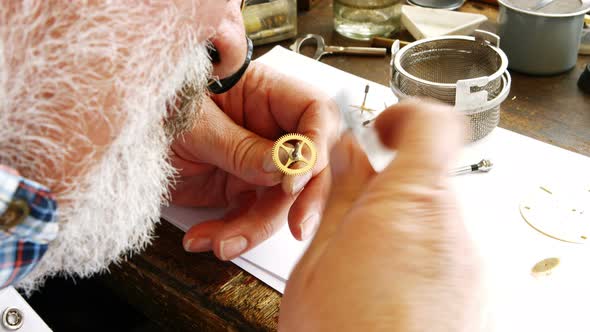 Horologist repairing a watch alt