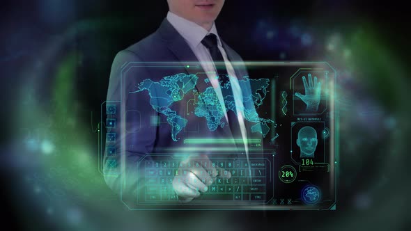 The Man Works With The Virtual Tracking Interface 4K alt