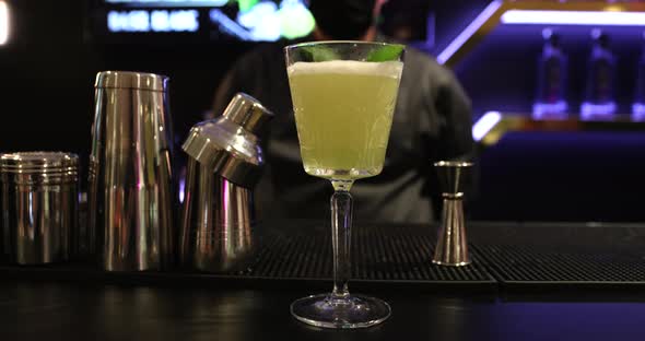 A Yellow Cocktail is Waiting for Its Customer alt