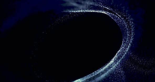 Abstract blue wave particle over dark background, digital technology and innovation concept, 4k clip