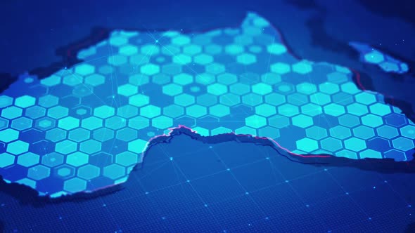 Digital Hexagons In Africa Map alt