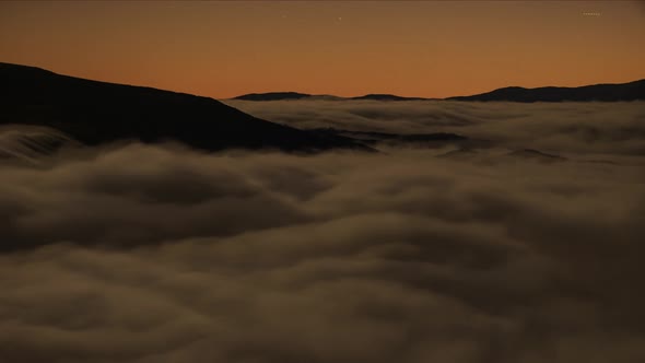Abstract Time Lapse of Fog During The Night
