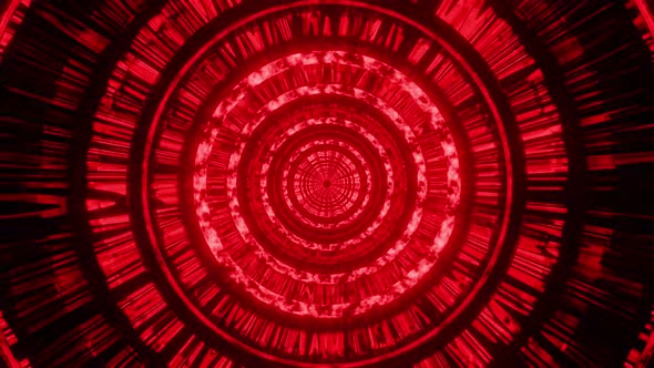 Newest Hell Red With Mirrored Walls Circle Tunnel Vj Loop Background 4K alt
