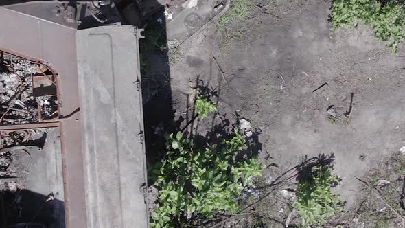 Vertical Video of a Destroyed Russian Military Equipment During the War in Ukraine alt