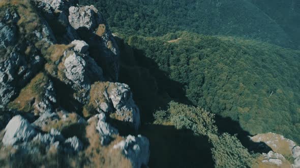 Green Grass Landscape in High Altitude Mountain Bulgaria Top View of Rocks  alt