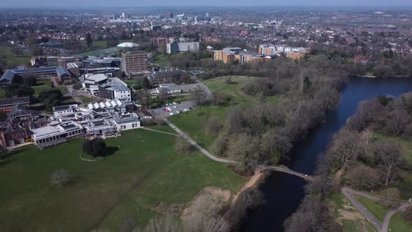 Reading University Campus And Town Aerial View Spring Winter - Editorial Use Only