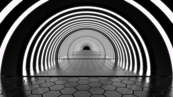 Neon Circles Tunnel  4K