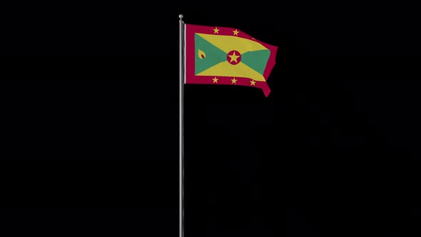 Grenada Flag Pole Loops With Alpha alt