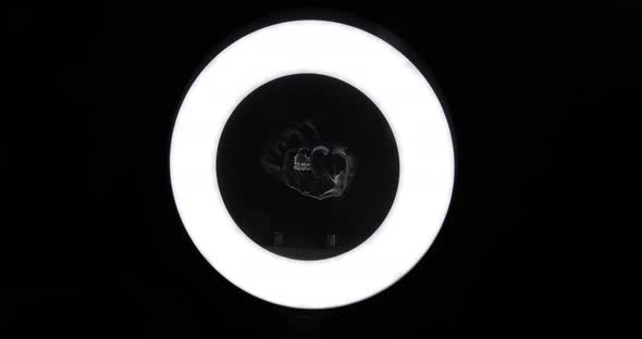 Man Shows Gestures And Signs With His Hands alt