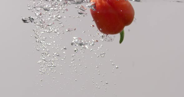 Red Bell Pepper in the Water