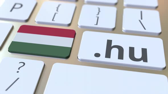 Hungarian Domain .Hu and Flag of Hungary on the Keyboard alt