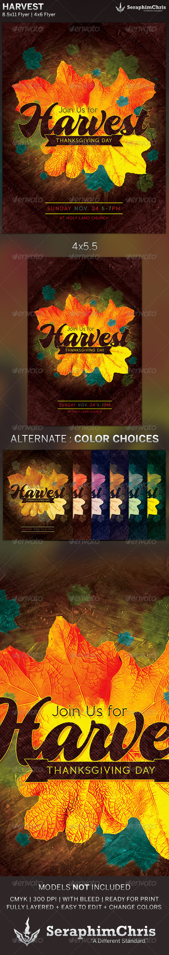 Harvest Thanksgiving: Church Flyer Template - Church Flyers