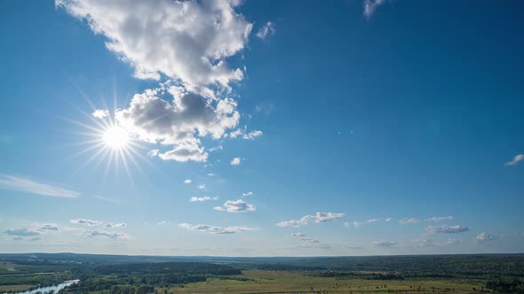 Beautiful Cloudy Landscape in Summer Time Lapse alt