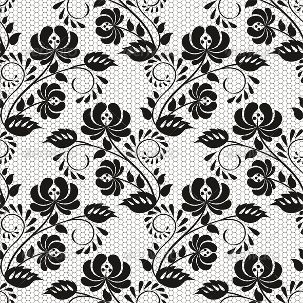 Seamless Background with Lace Floral Pattern by Prikhnenko | GraphicRiver