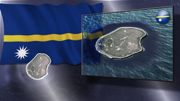 Nauru Flag And Map Animation alt