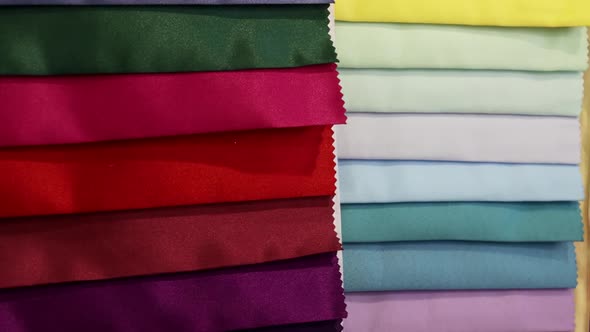 Fabrics Made of Different Materials Shades and Colors for the Production of Clothing