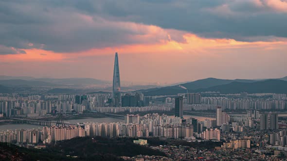 Aerial View of Seoul South Korea