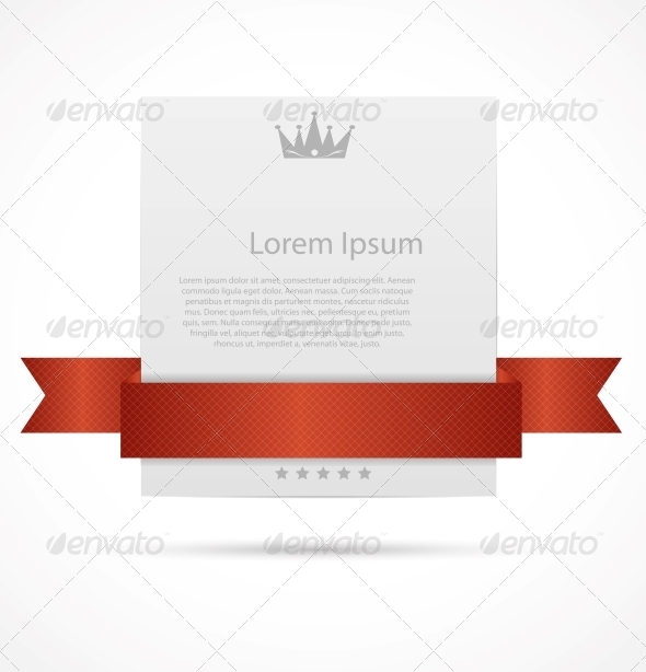 White Card with Ribbon Vector Illustration - Web Technology