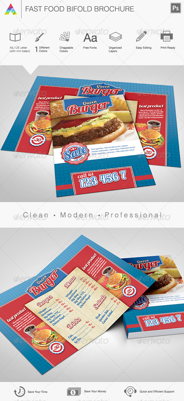 Fast Food Brochure & Menu - Restaurant Flyers