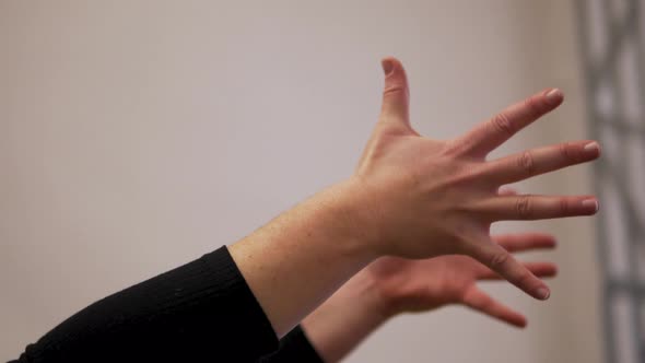 Female's hands doing yoga. Hands in motion. Yoga, calm, energy and relax concept alt