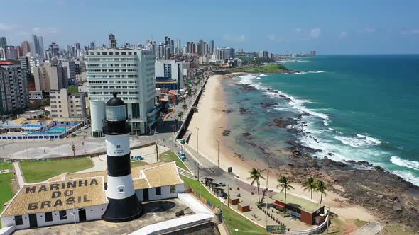 Famous Lighthouse at brazilian northeast. Salvador Bahia Brazil. alt