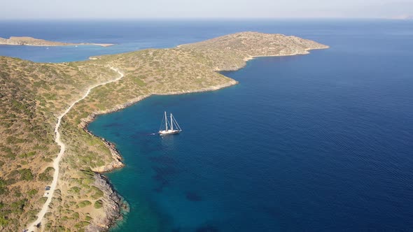 Aerial View of Kalydon Island, Crete, Greece